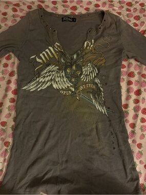 Lip Service taupe ribbed grommet detail tank